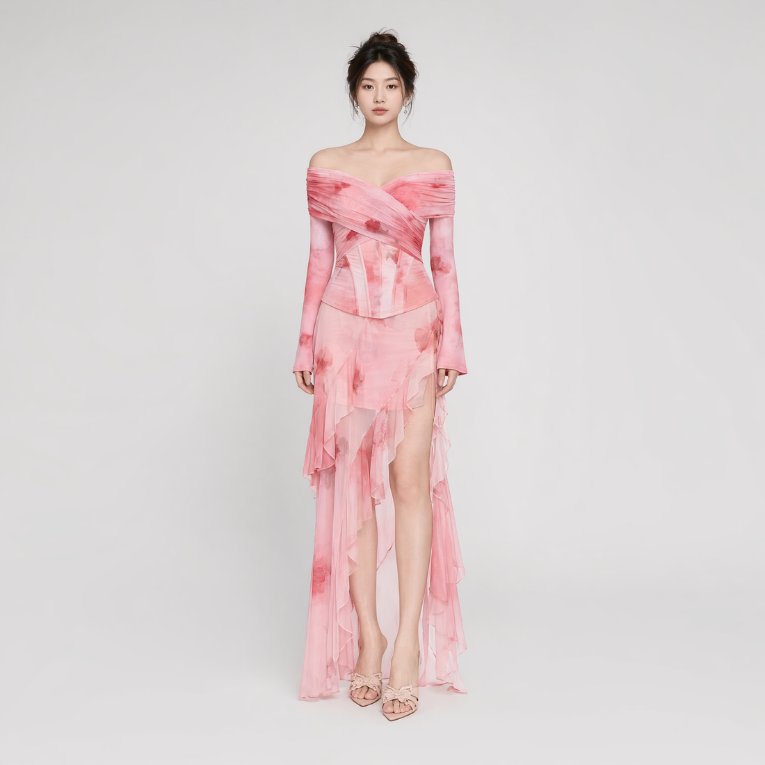 Rose Mesh Corset Dress