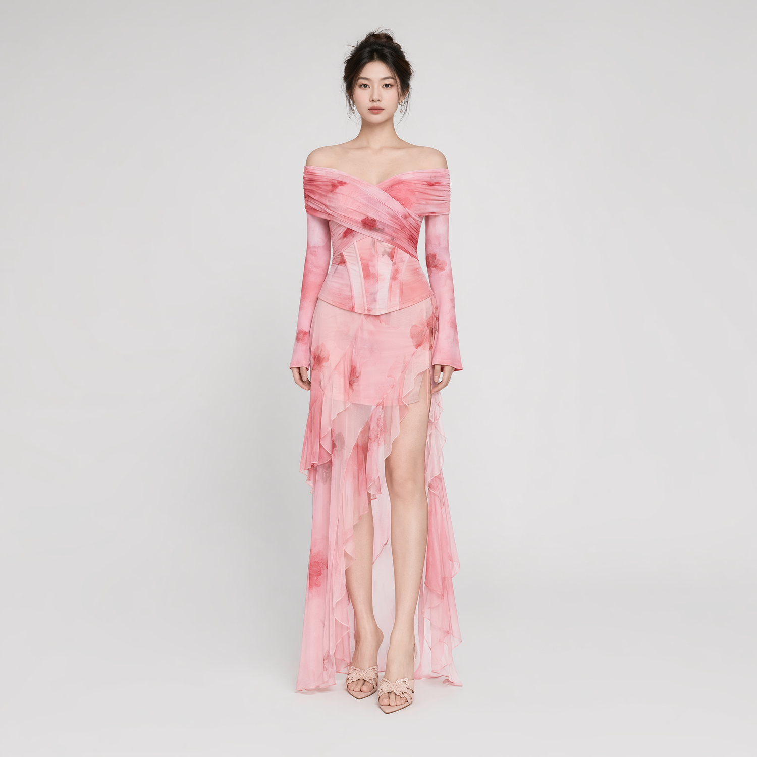 Rose Mesh Corset Dress