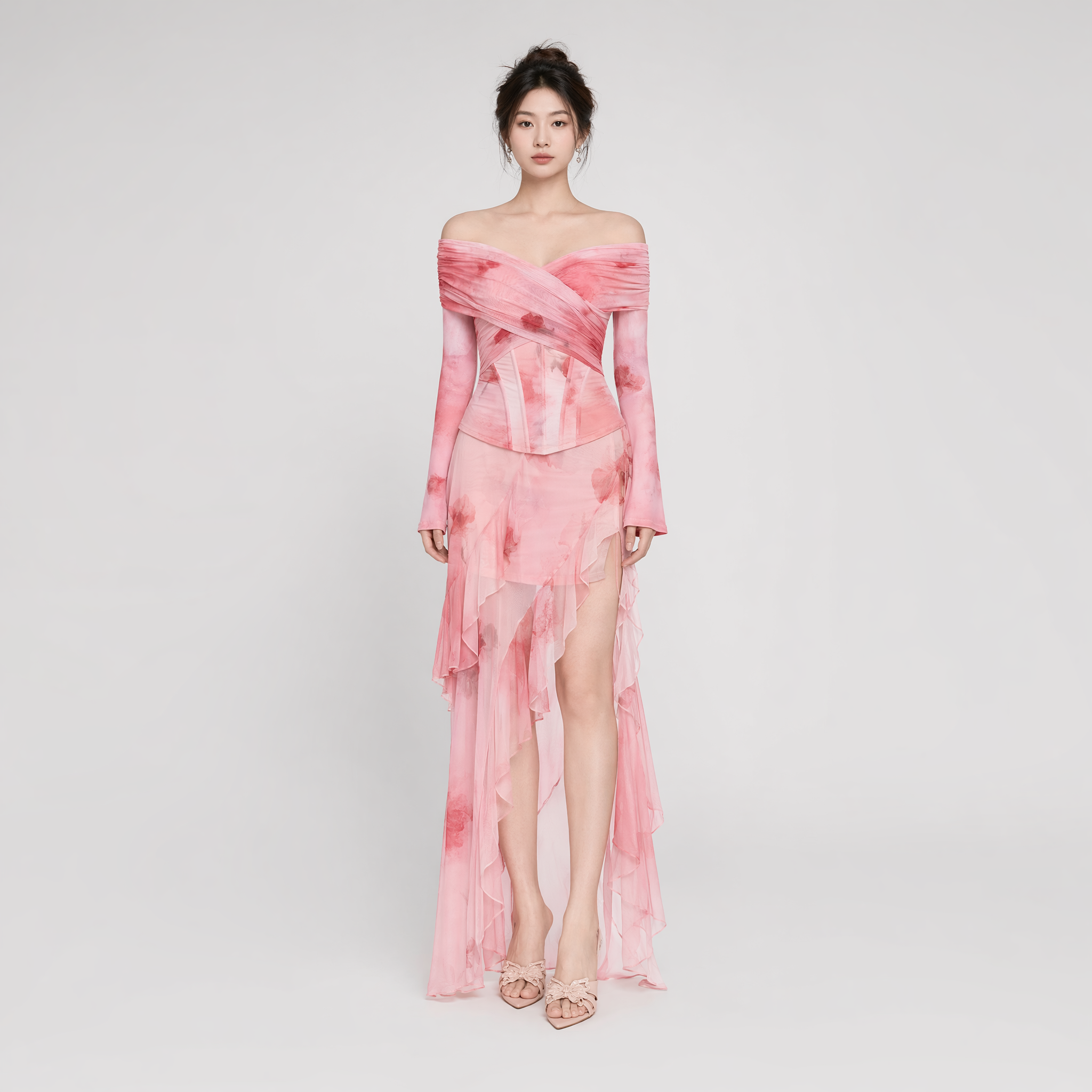 Rose Mesh Corset Dress