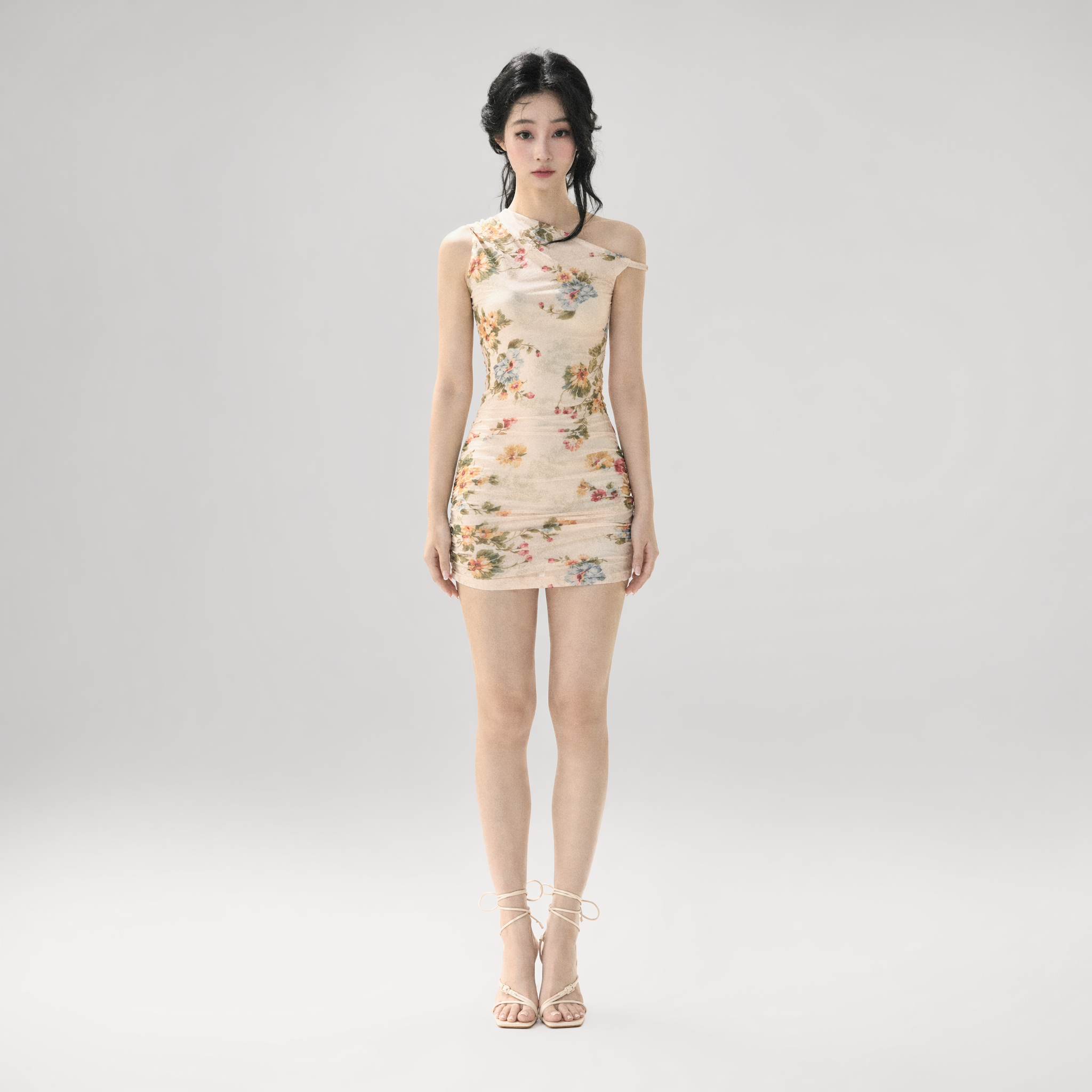 French Floral Mesh Dress