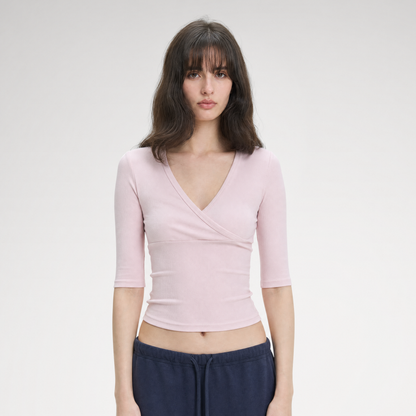 Crossover V-Neck Fitted Top
