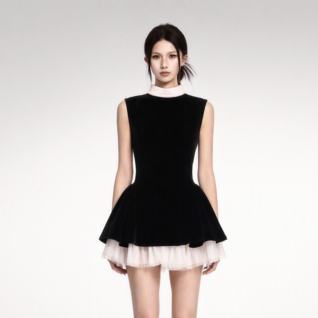 Structured Velvet Midi Dress