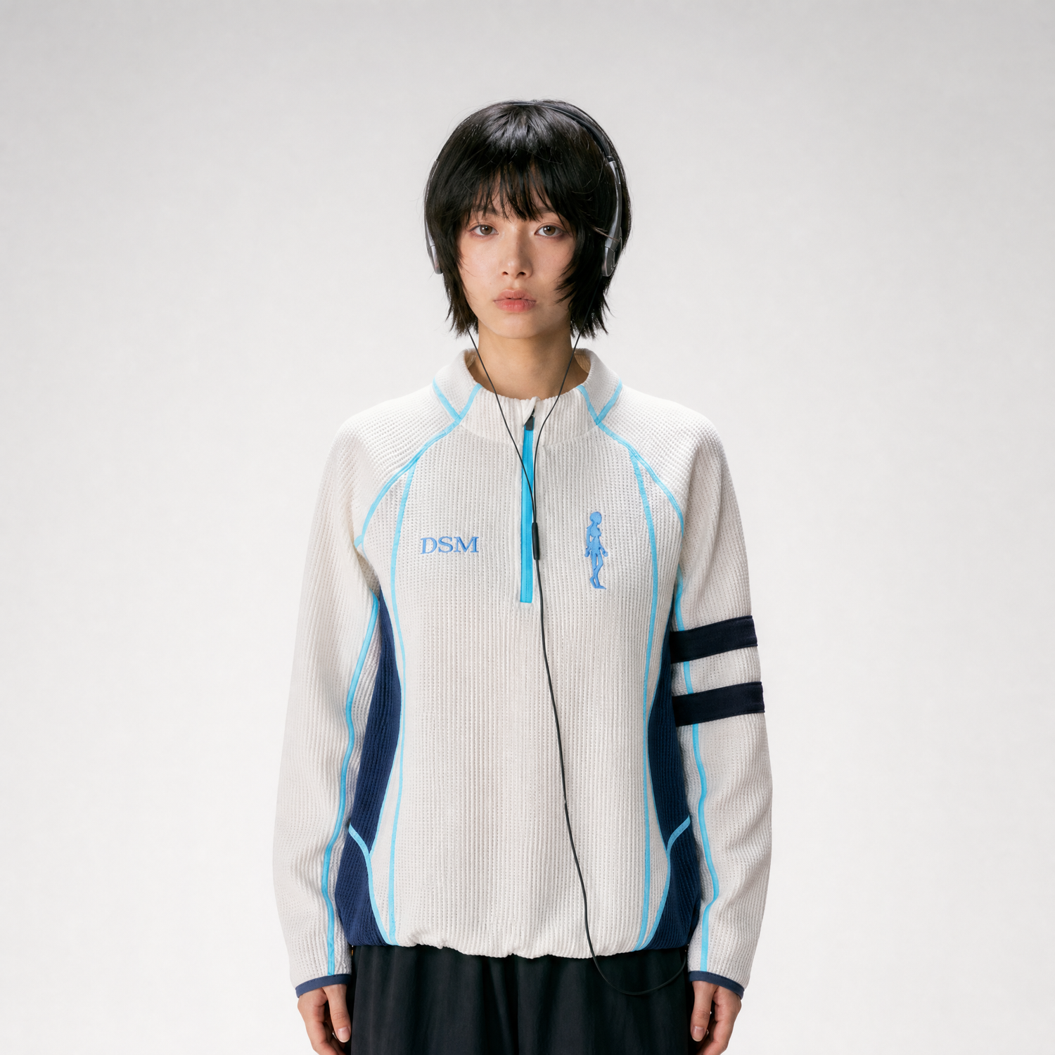 Waffle-Knit Colorblock Combat Top