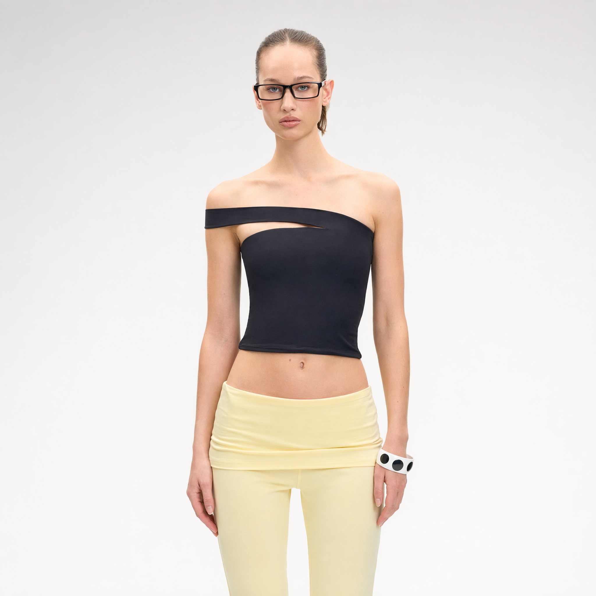 Asymmetric Strap Bustier Top
