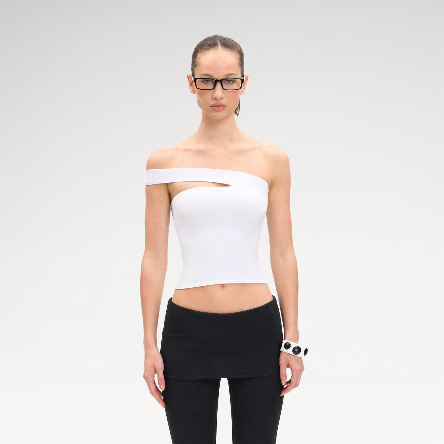 Asymmetric Strap Bustier Top