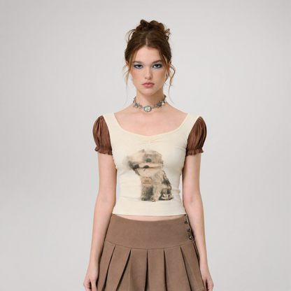 Knitted Square Neck Tee
