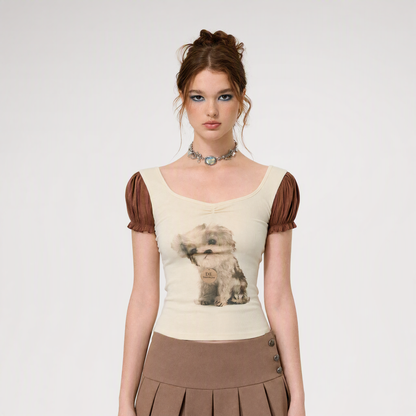 Knitted Square Neck Tee