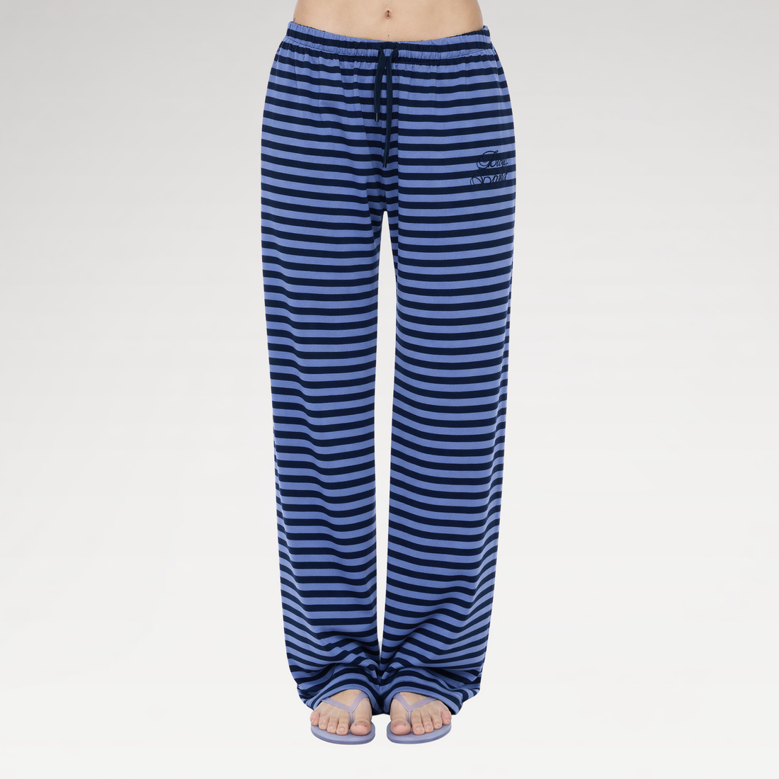 Striped Relaxed Wide-Leg Pants