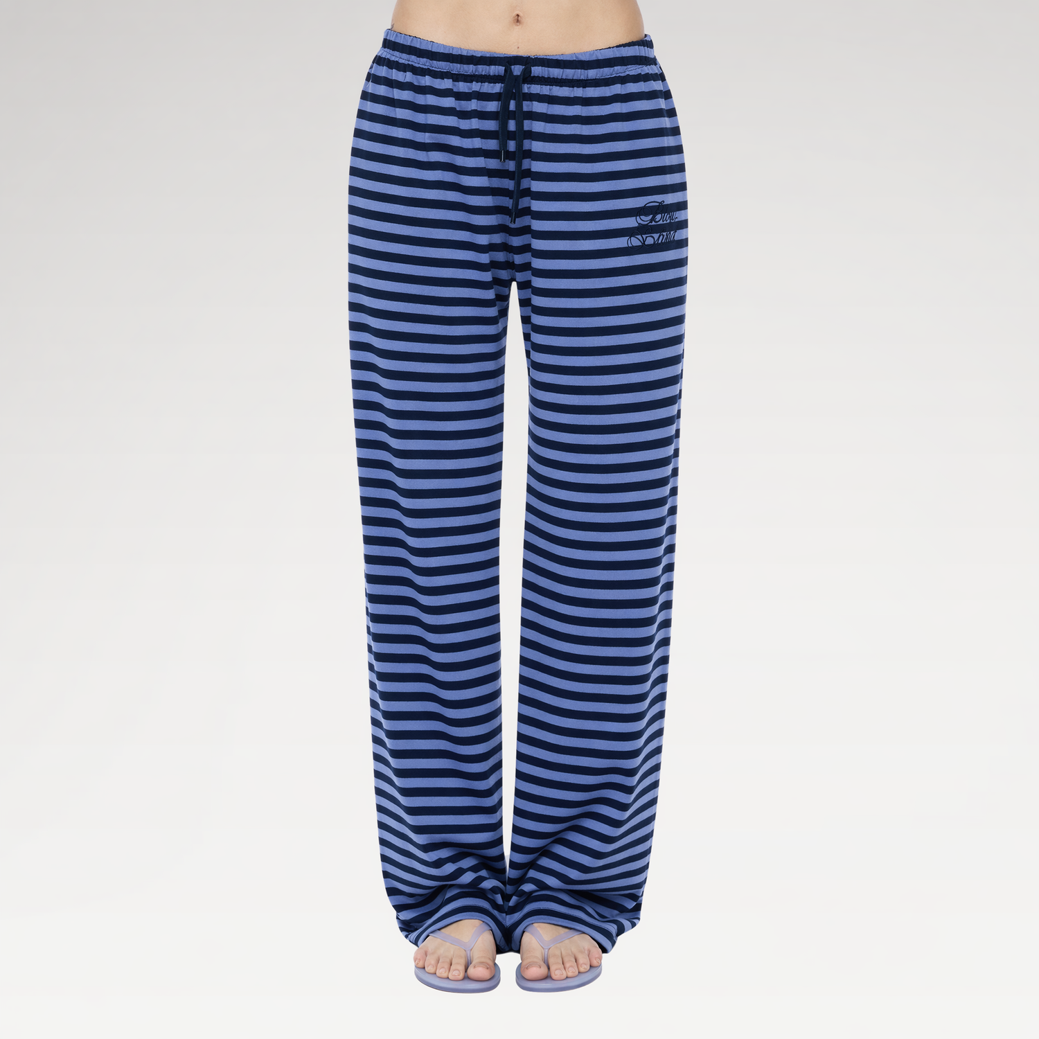 Striped Relaxed Wide-Leg Pants