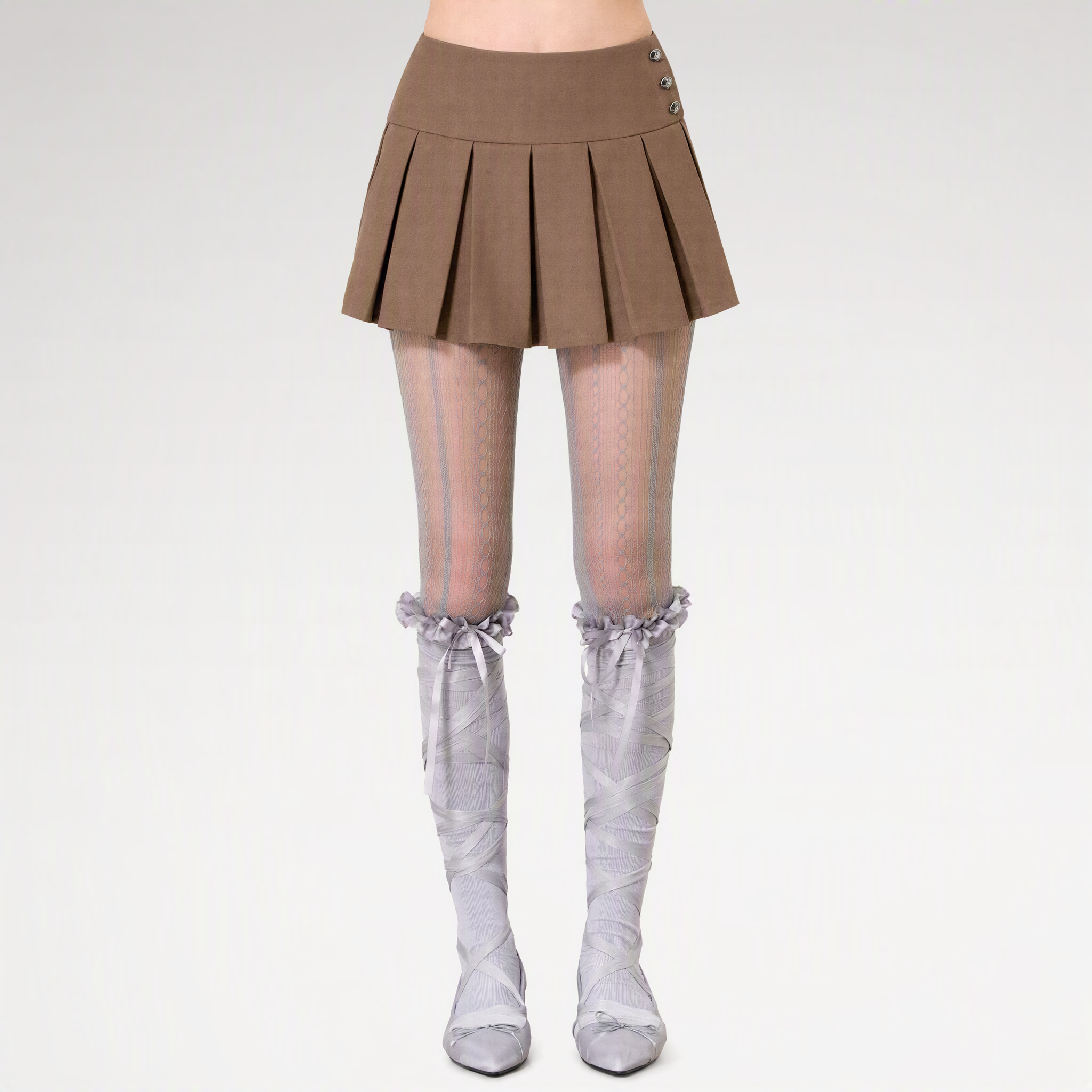 Pleated A-Line Mini Skirt