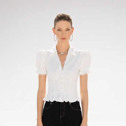 Back-Tie Puff Shirt