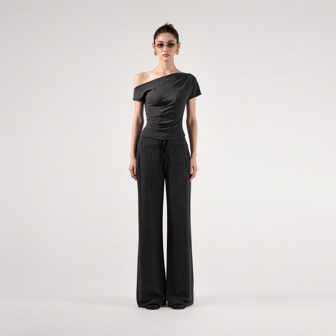Striped Asymmetric Three-Piece Set