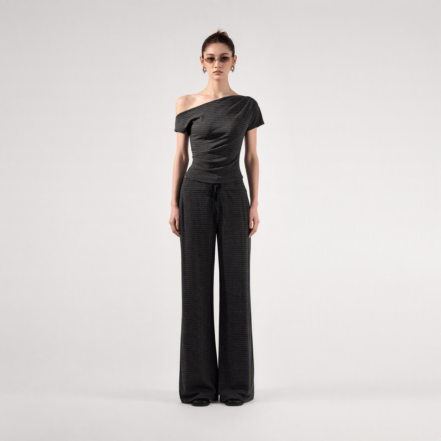 Striped Asymmetric Three-Piece Set