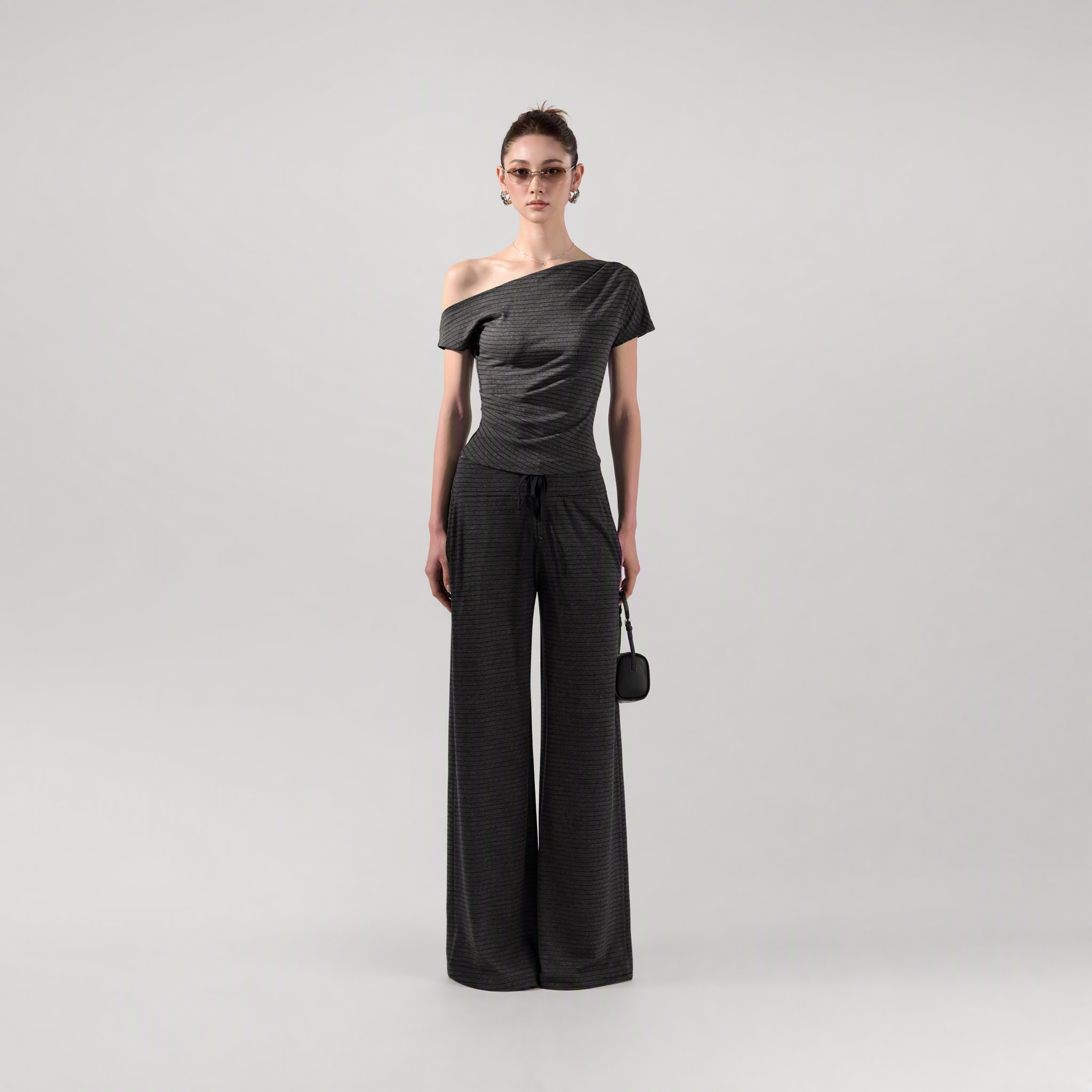 Striped Asymmetric Three-Piece Set