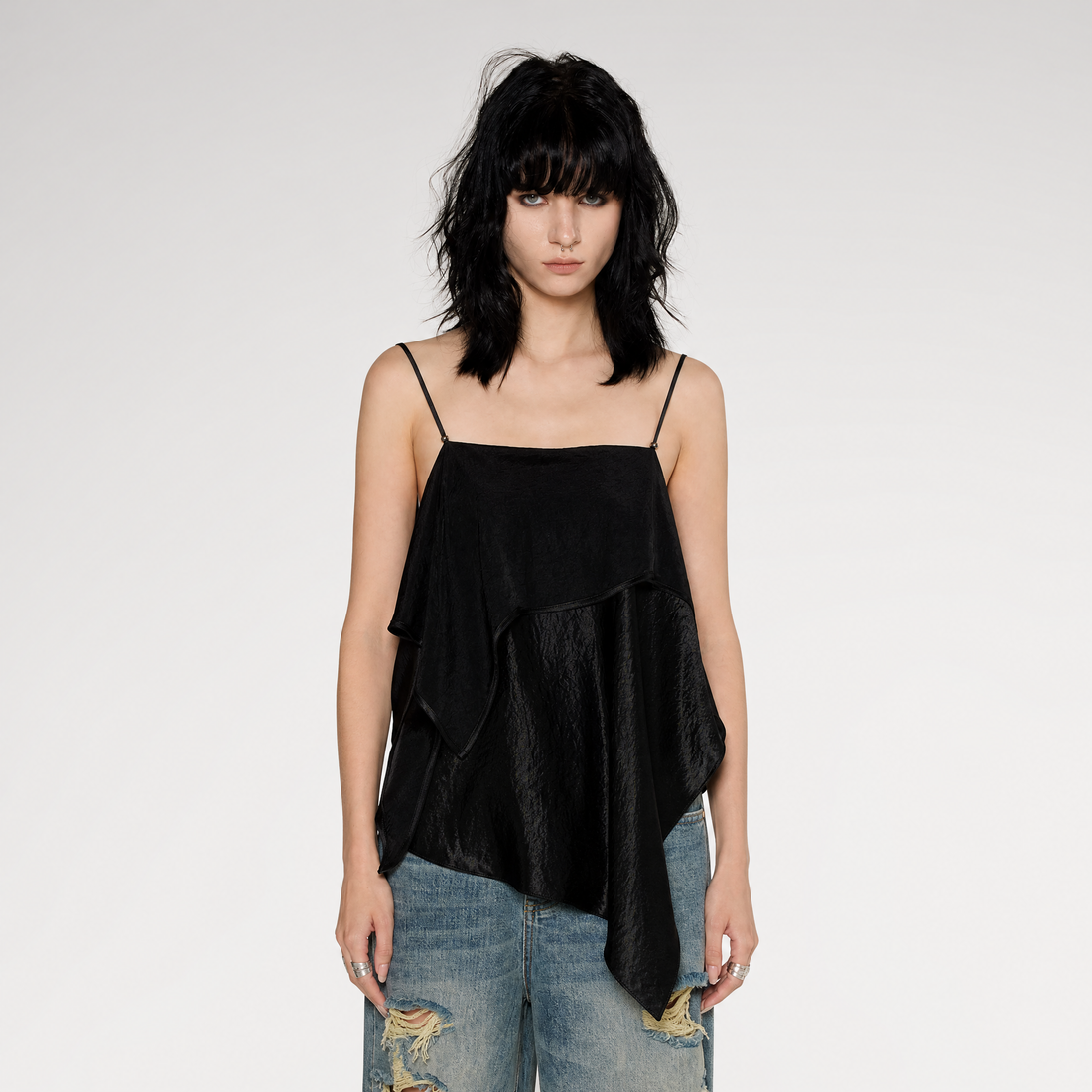 Acetate Asymmetric Camisole Top