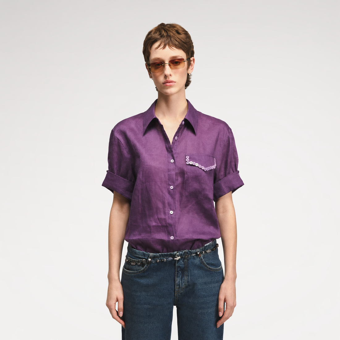 Linen Relaxed Cuff Shirt
