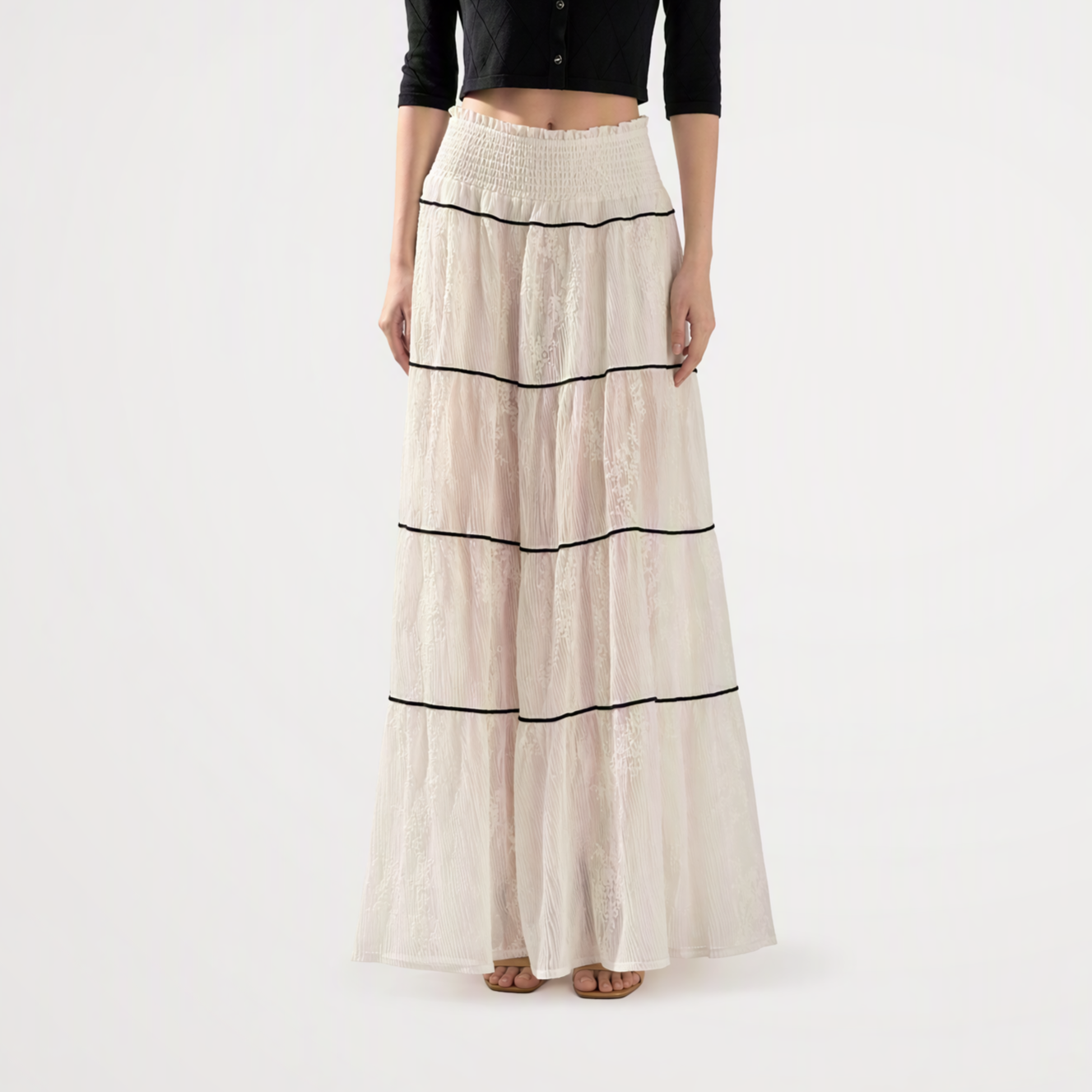 Tiered Lace Maxi Skirt