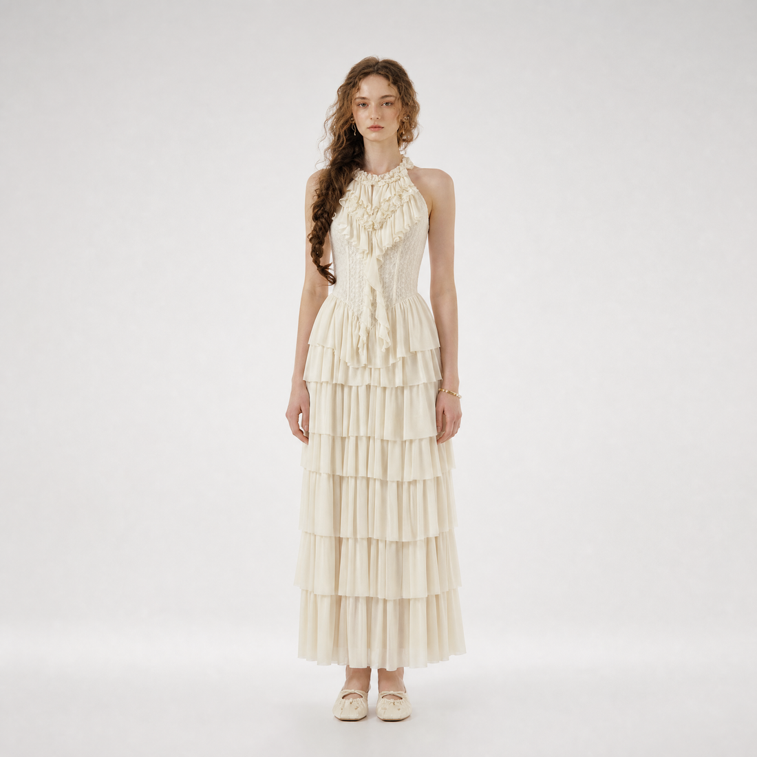Ruffled Corset Fishbone Dress