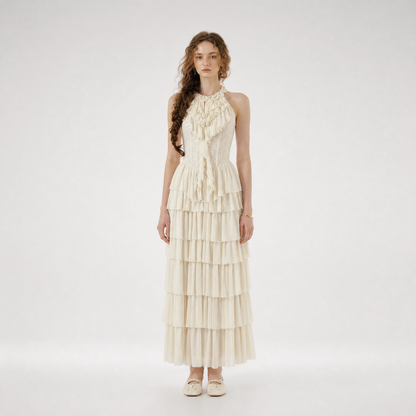 Ruffled Corset Fishbone Dress