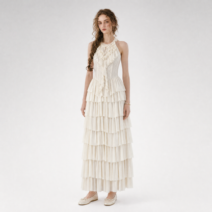 Ruffled Corset Fishbone Dress