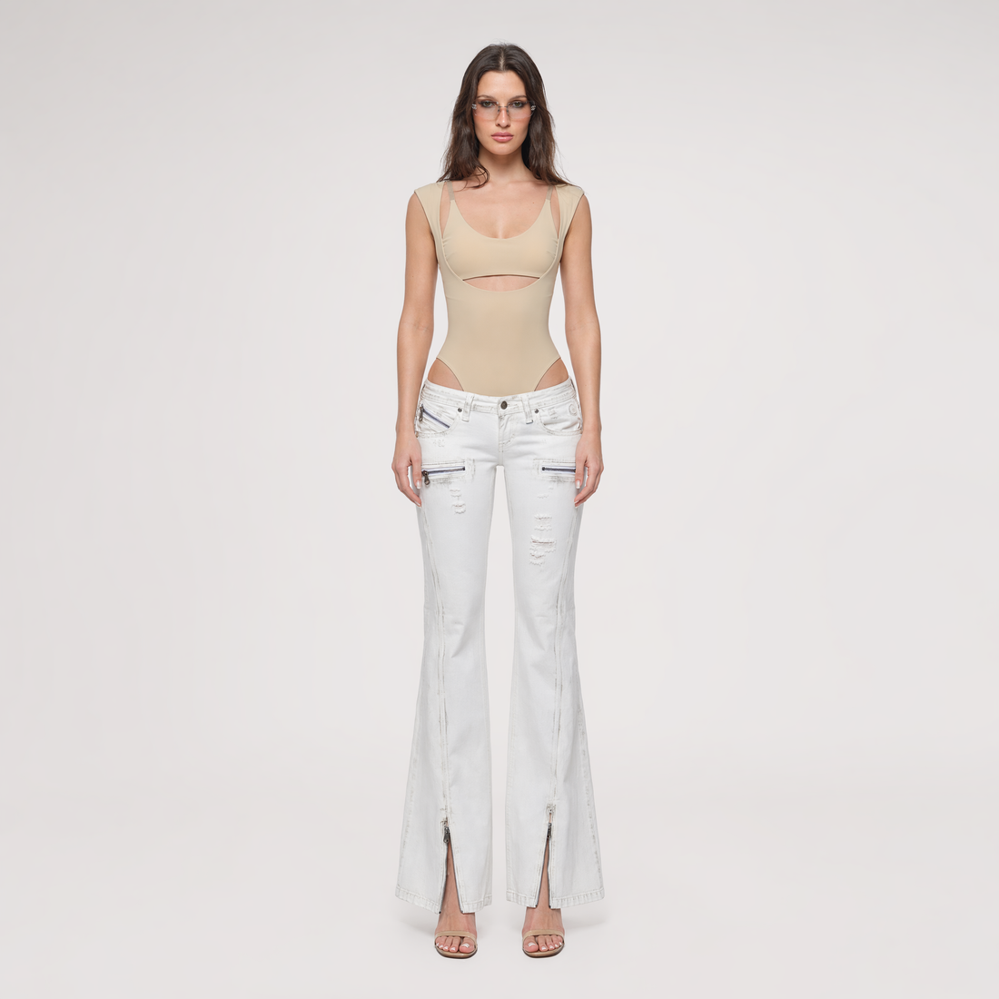 Cutout Slim Bodysuit Set