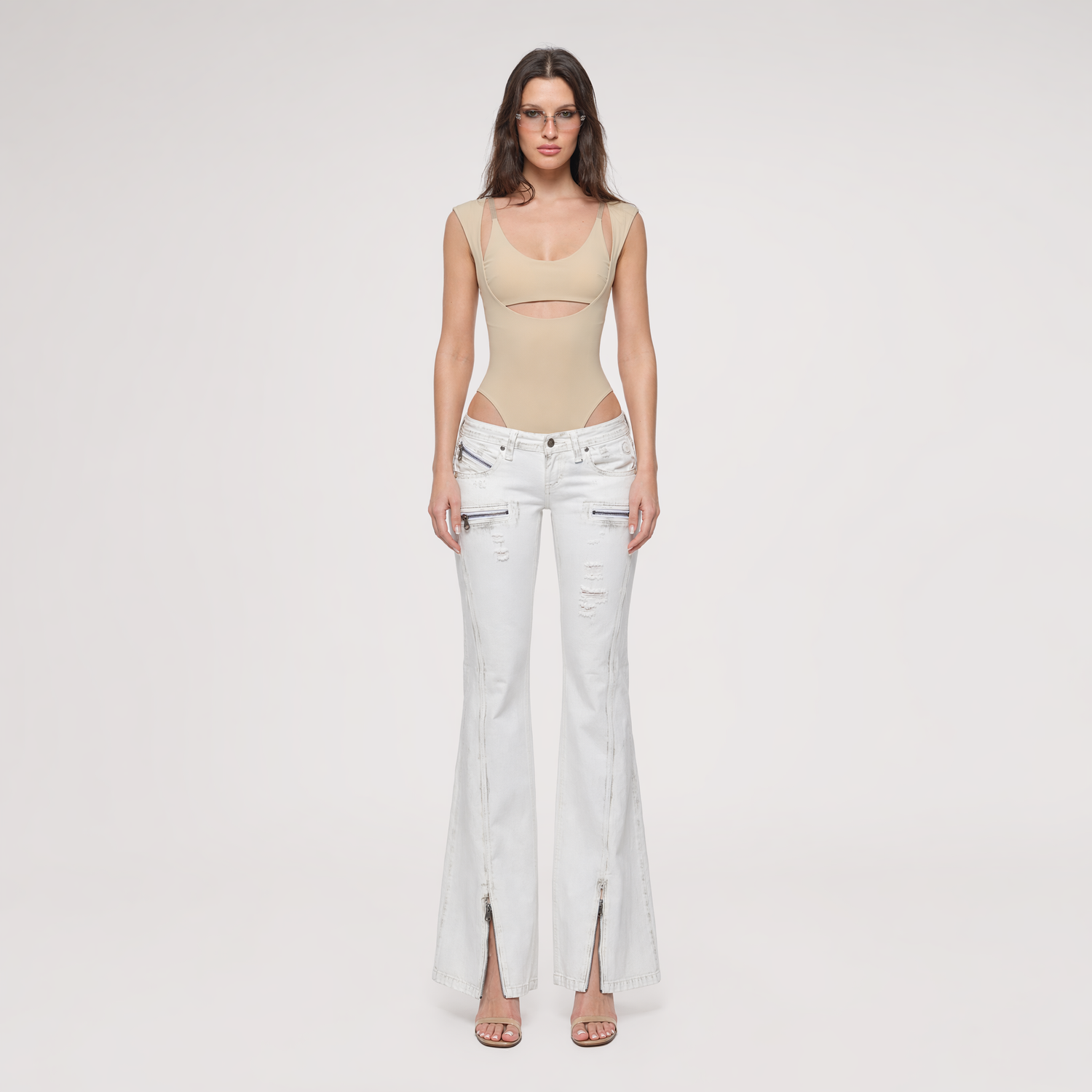 Cutout Slim Bodysuit Set