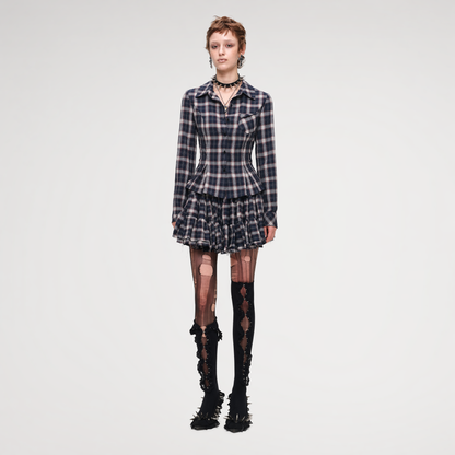 Plaid Tiered Skirt Set