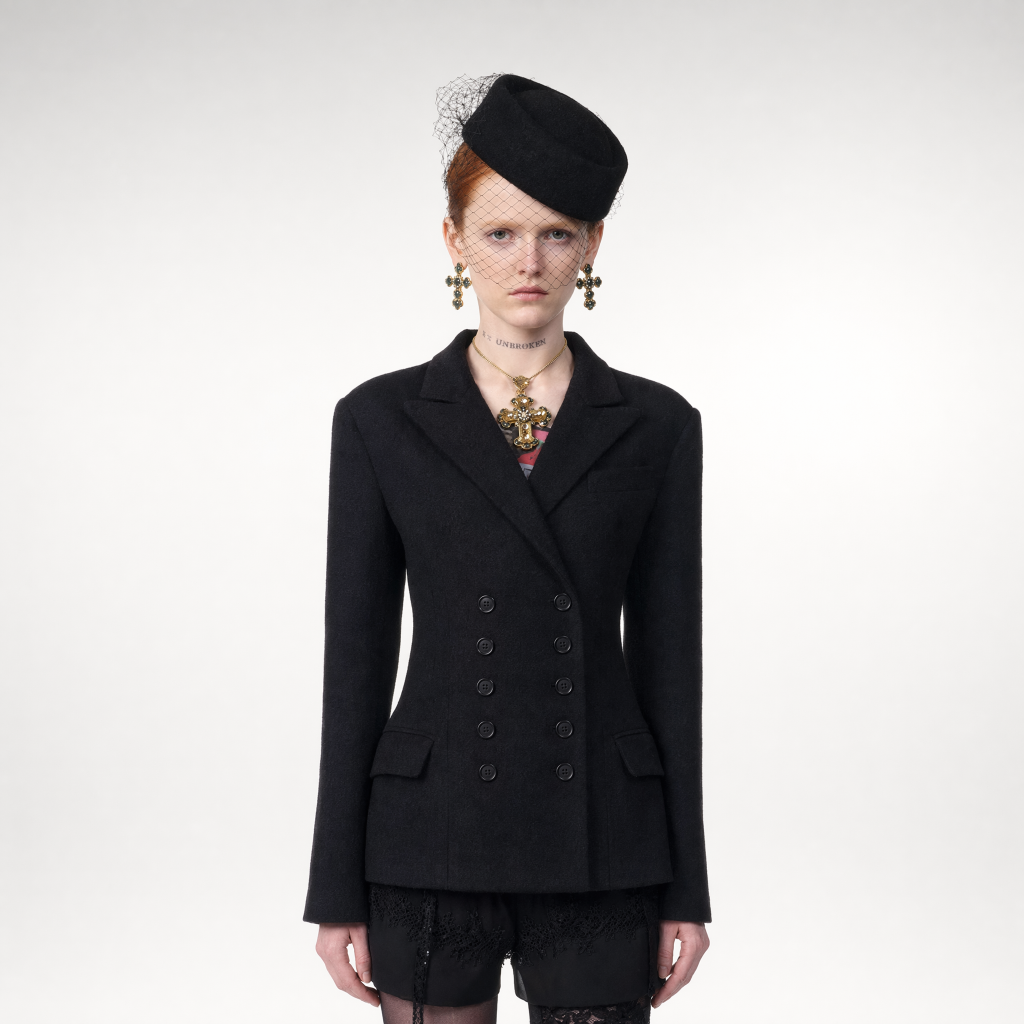 Wool Blend Tailored Blazer