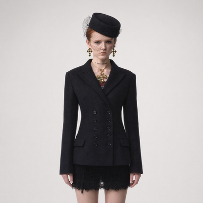 Wool Blend Tailored Blazer