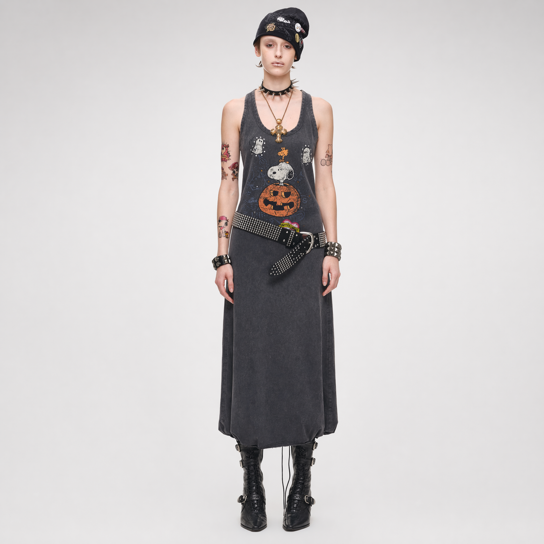 Washed Print Tank Dress