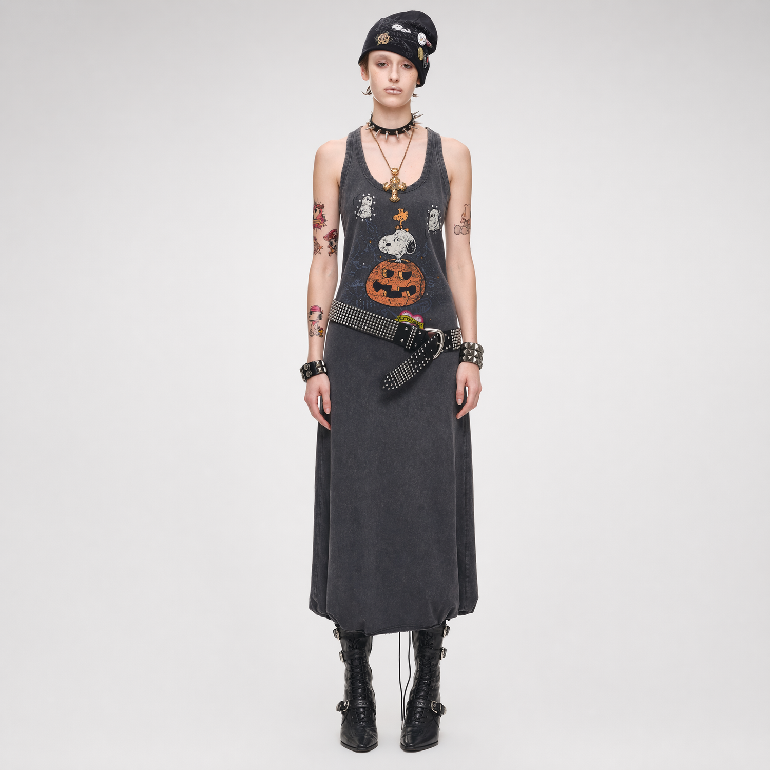 Washed Print Tank Dress