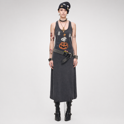 Washed Print Tank Dress
