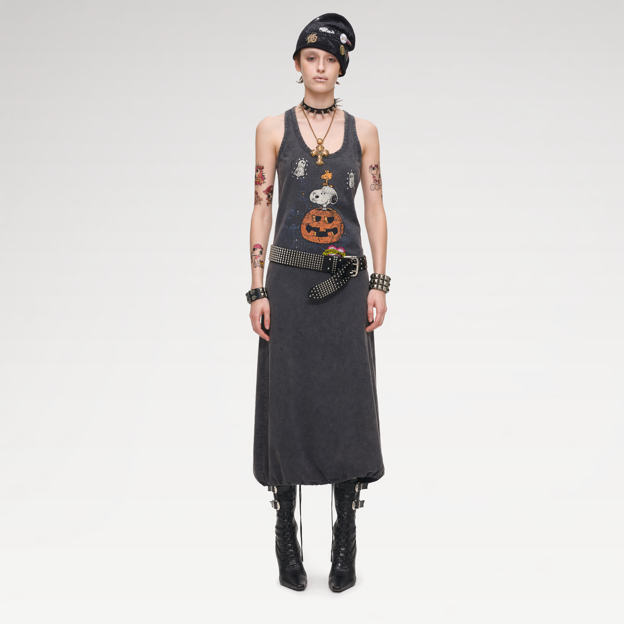 Washed Print Tank Dress