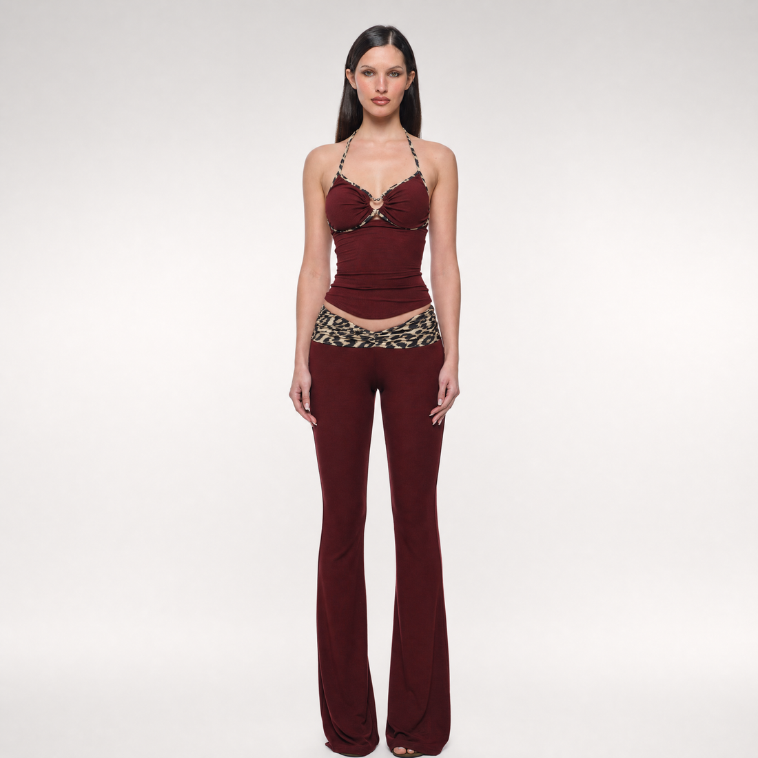 Heart Cutout Leopard Set