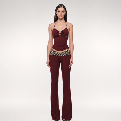 Heart Cutout Leopard Set