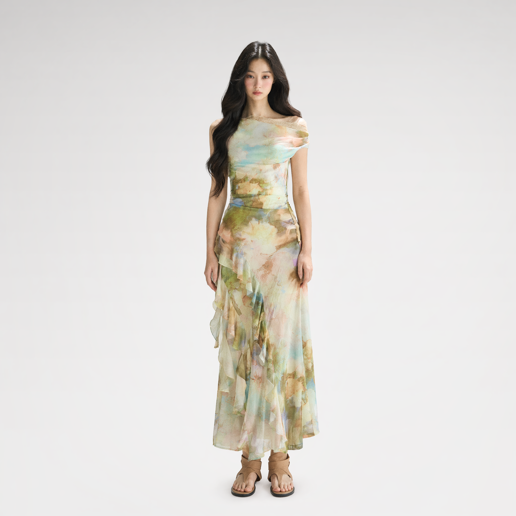 Floral Off-Shoulder Maxi Dress