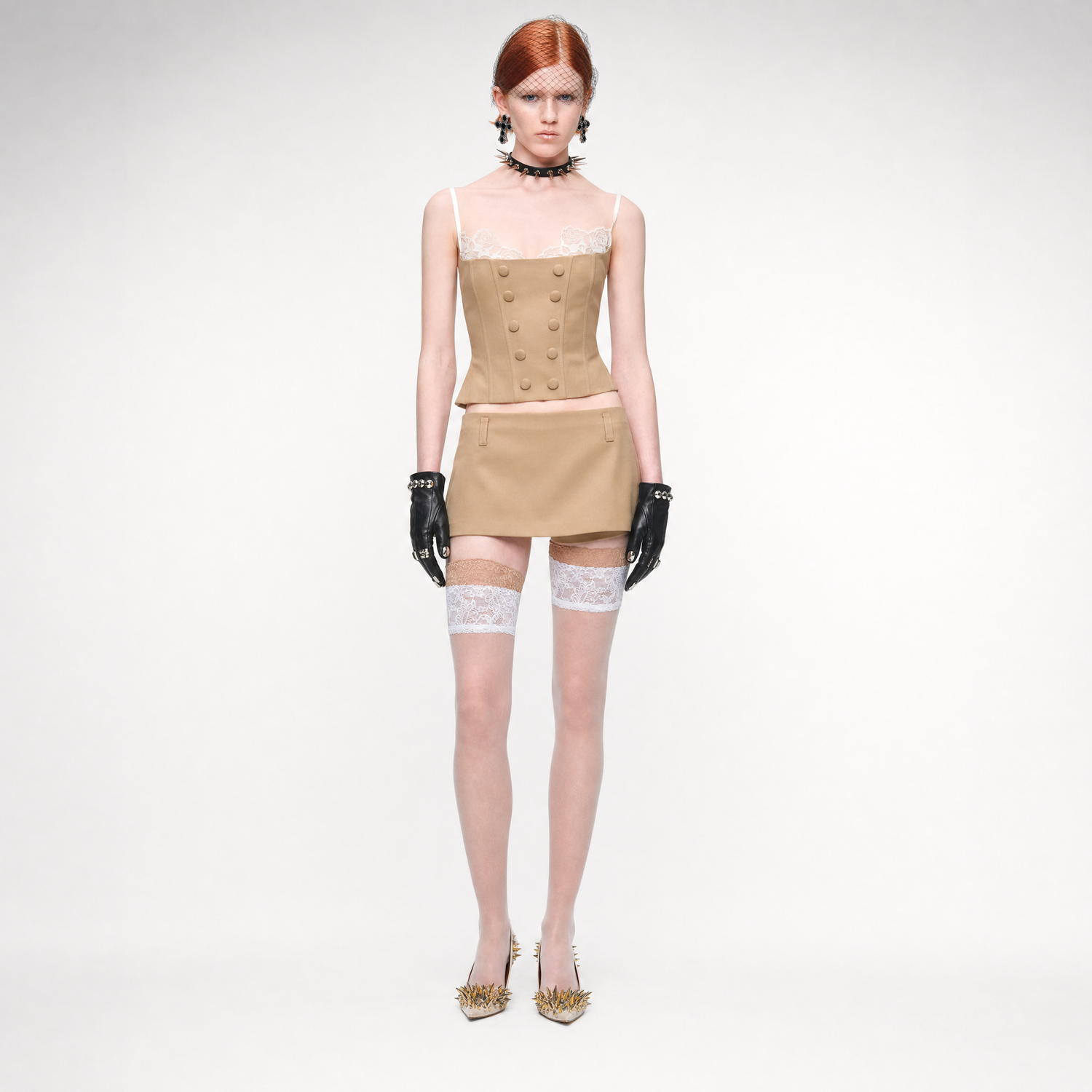 Fishbone Lace Corset Top