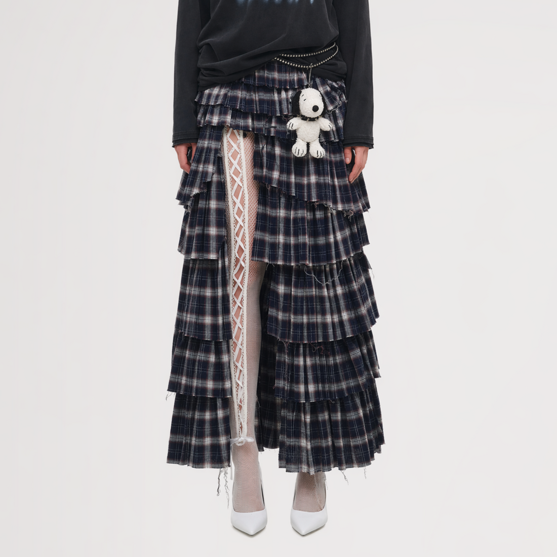 Deconstructed Plaid Cake Skirt