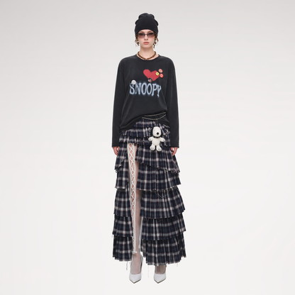 Deconstructed Plaid Cake Skirt