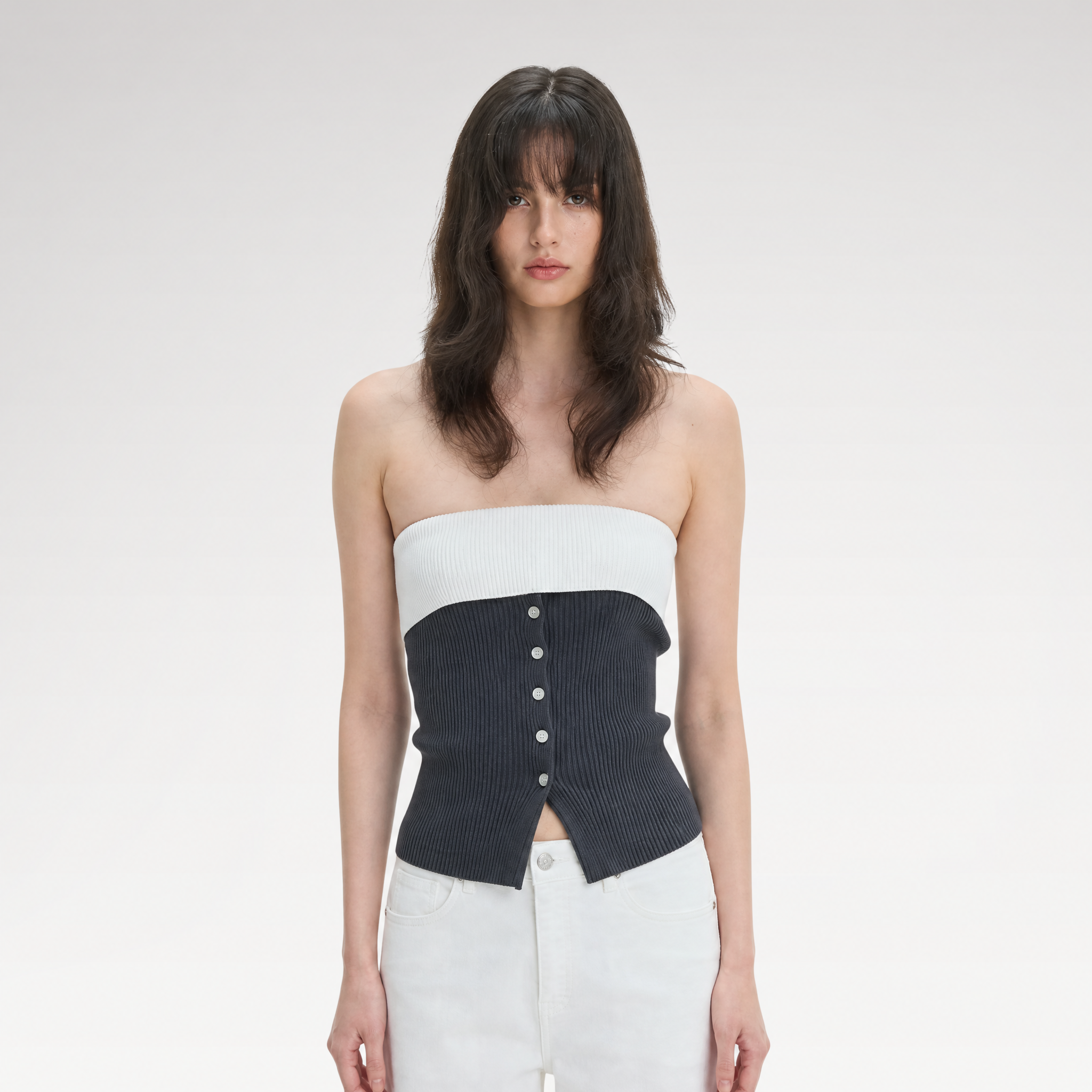 French Colorblock Bandeau Top