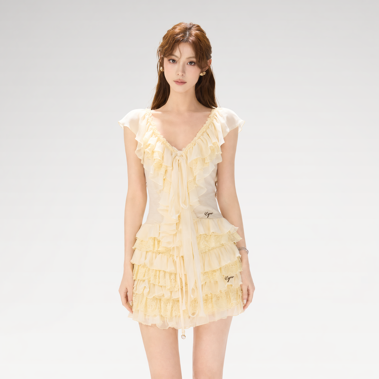 CYNR Lace Ruffle Mini Skirt – view 3