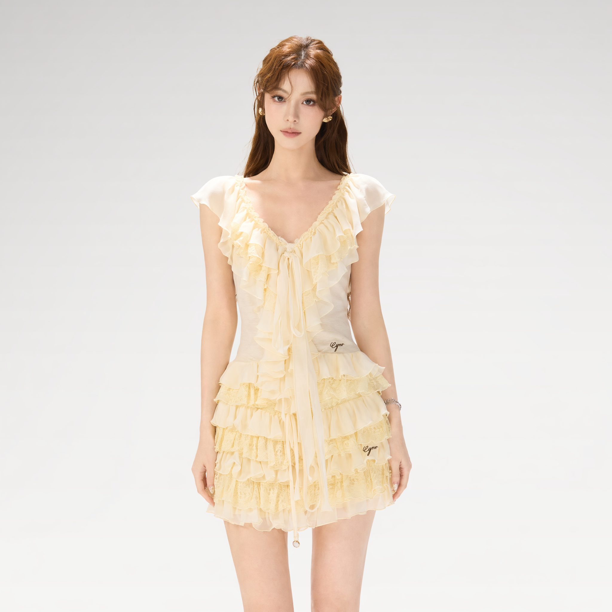 CYNR Lace Ruffle Mini Skirt – view 3