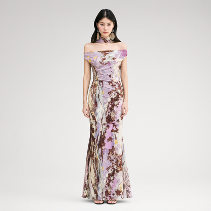 Hand-Painted Mesh Mermaid Dress