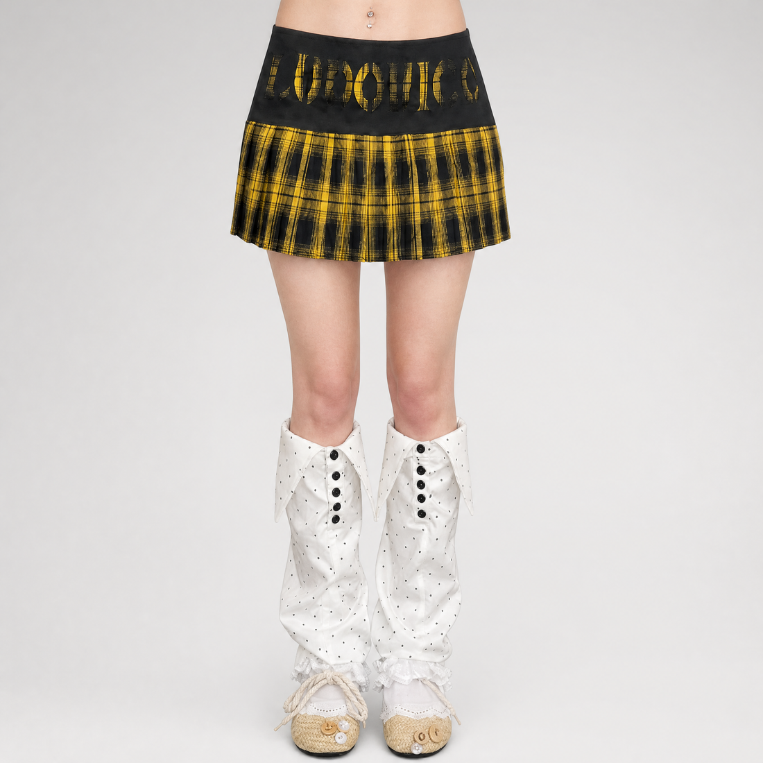 Plaid Pleated Low-Waist Mini Skirt