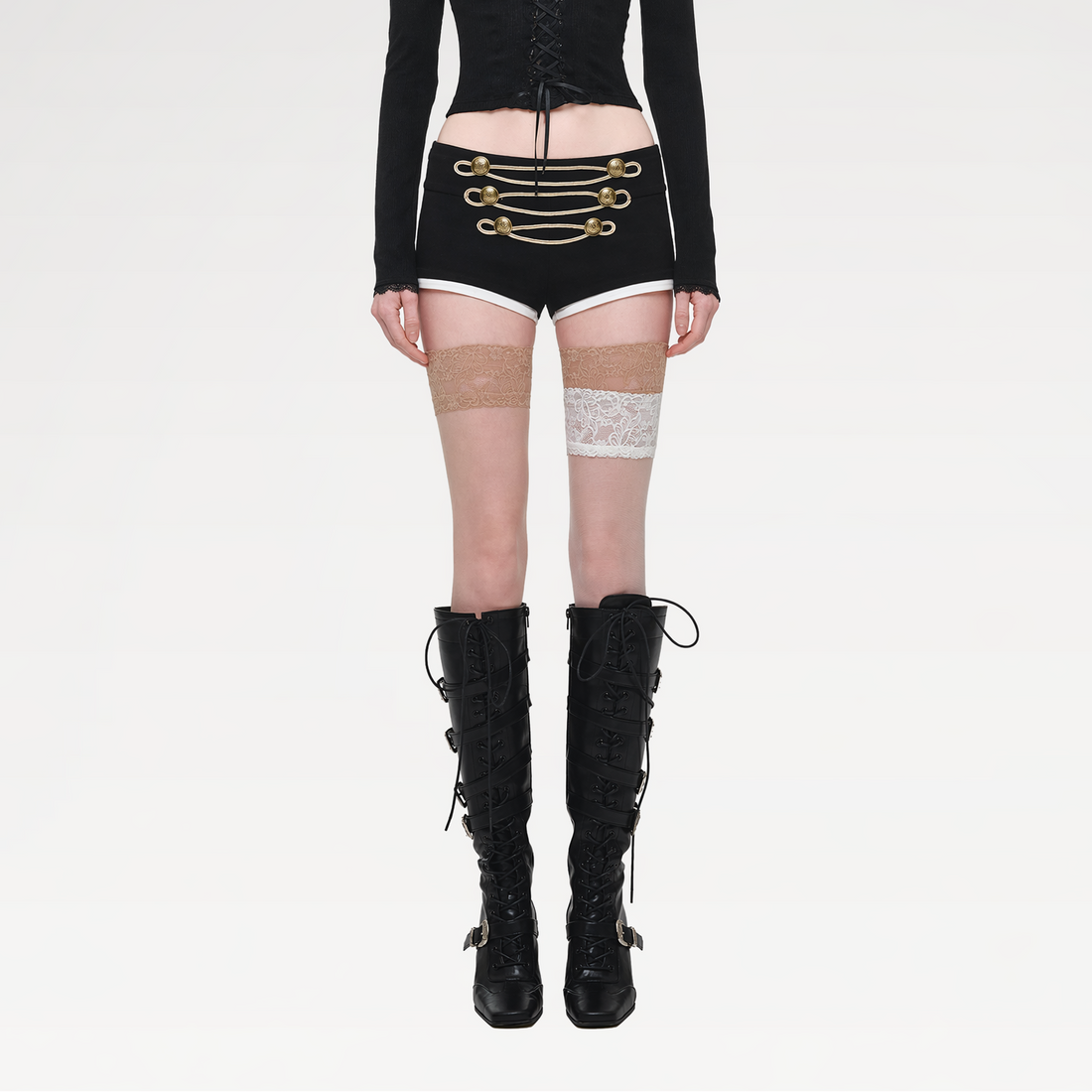 Metal Button Suit Shorts