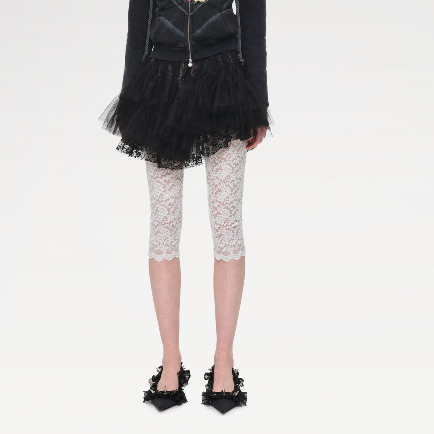 Lace Tulle Layered Skirt