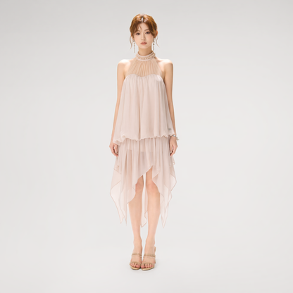 CYNR Pearl Halter Midi Dress – view 2