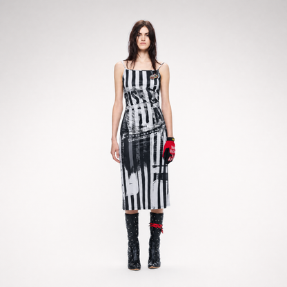 Printed Open-Back Dress