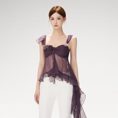 CYNR Misty Chiffon Ruffle Cami – Vest &amp; Tank Tops