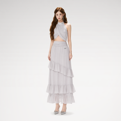 CYNR Ash Grey Halter Set – Midi Dresses